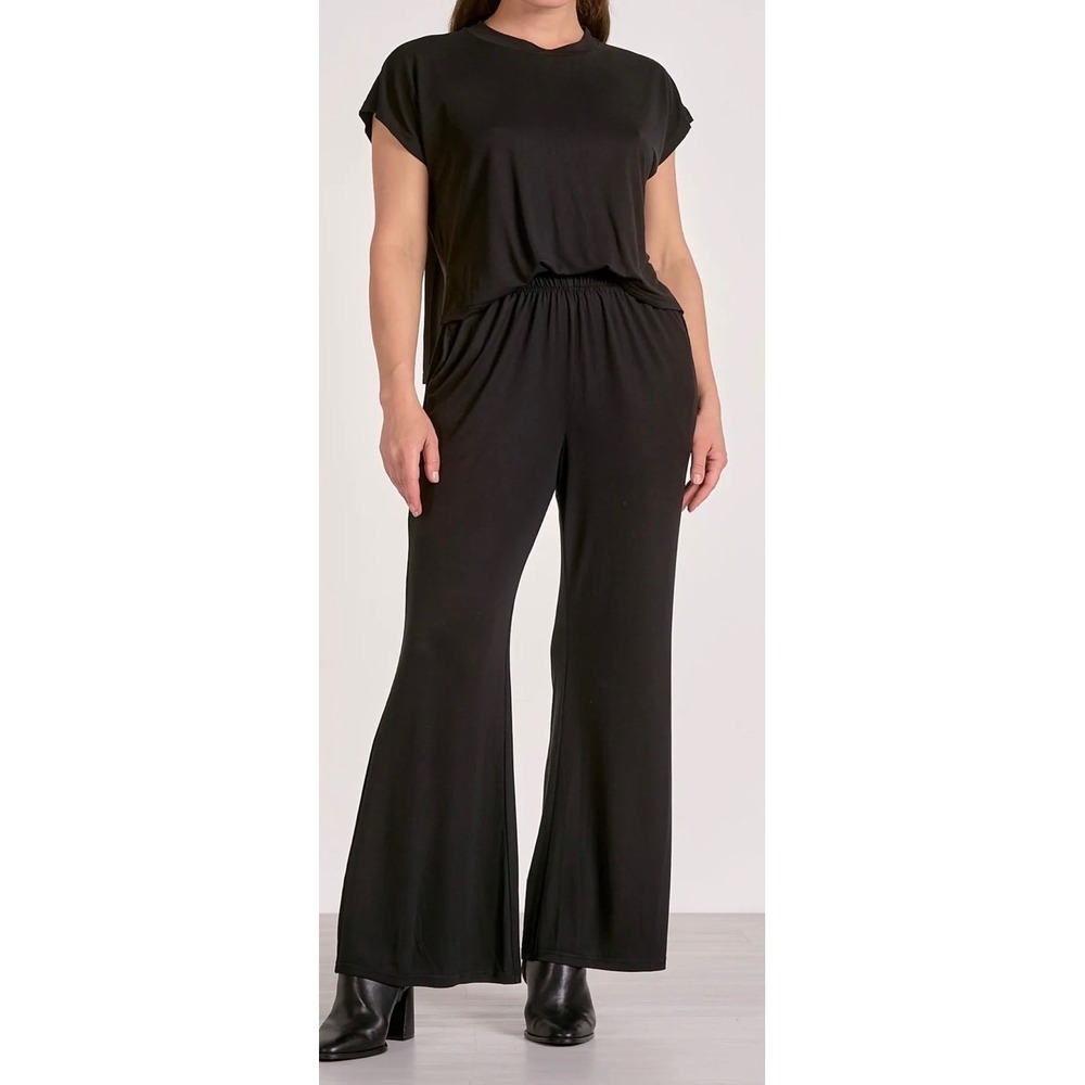 Elan Black Jumpsuit Top and Wide Leg Pants Womens Medium